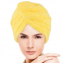 Soft Hair-Drying Cap Strong Water-Absorbent Shower Cap Bath Cap Headcloth Yellow