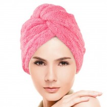 Soft Hair-Drying Cap Strong Water-Absorbent Shower Cap Bath Cap Headcloth Red