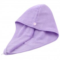 Super-Absorbent Dry Hair Cap Shower Cap Female Dry Hair Towel Light Purple