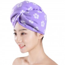 Super-Absorbent Dry Hair Cap Shower Cap Female Dry Hair Towel Purple
