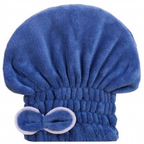 Super-Absorbent Dry Hair Cap Shower Cap Female Dry Hair Towel Deep Blue