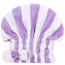 Super-Absorbent Dry Hair Cap Shower Cap Female Dry Hair Towel Purple Stripe