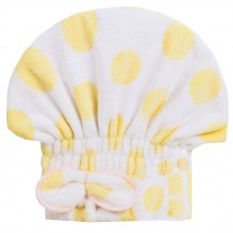 Super-Absorbent Dry Hair Cap Shower Cap Female Dry Hair Towel Yellow Dot