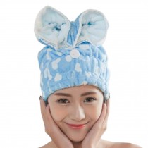 Super-Absorbent Dry Hair Cap Shower Cap Female Dry Hair Towel Blue