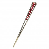 Retro Women Girls Hair Stick Barrette Chinese-style Aulic Hair Clip Hair Pin Red