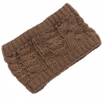 Womens Knitted Headband Knit Hat Cap Hairband Braided Headwrap Ear Warmer, Khaki