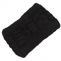 Womens Knitted Headband Knit Hat Cap Hairband Braided Headwrap Ear Warmer Black