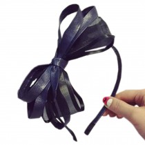 Girls Retro Multi-layer Bowknot headdress Hair Band Hoop Hairband Antislip Headband, Navy