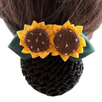 Retro Handicrafts Flower Ladies Bowtie Mesh Elastic Bun Cover Hairnets Hair, 3 with Rough Mesh
