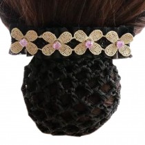 Ladies Snood Hairnet Handmade Elastic Bun Cover Hairnets One Word Hair Clip, Rough Mesh