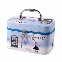 Lovely Professional Cosmetic Box Makeup Box Large Capacity Makeup Bags Blue