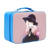 PU Cartoon Waterproof Handbag Cosmetic Box Makeup Box Makeup Bags, B