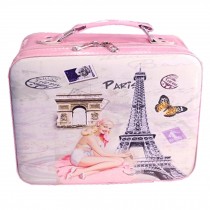 PU Romantic Tower Storage Bag Makeup Bags Cosmetic Box Makeup Box, K