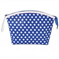 Portable Large Capacity Travel Cosmetic Bag Makeup Pouches Dot,Blue