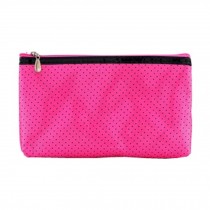 Mini Portable Travel Cosmetic Bag Makeup Pouches Small Dot,Rose Red