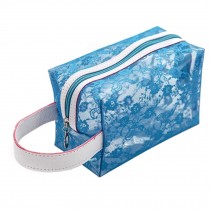 Transparent Portable Travel Cosmetic Bag Makeup Pouches,Blue