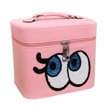 Big Eyes Travel Cosmetic Bag Makeup Box Cosmetic Box Wash Bag, Pink