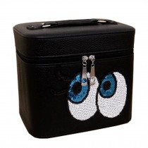 Big Eyes Cosmetic Box Cosmetic Bag Travel Wash Bag Makeup Box, Black