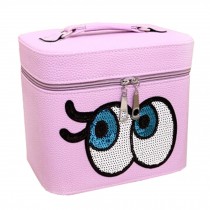Big Eyes Cosmetic Bag Travel Wash Bag Makeup Box Cosmetic Box, Purple