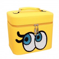 Big Eyes Cosmetic Bag Makeup/Cosmetic Box Travel Wash Bag, Yellow