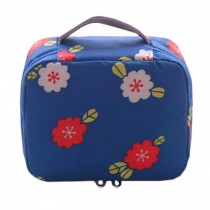 Cosmetic Waterproof Makeup Bag Sundry Organizer Travel Carry Case-Flower Blue