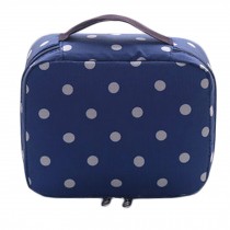Cosmetic Waterproof Makeup Bag Sundry Organizer Travel Carry Case-Blue Dot