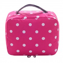 Cosmetic Waterproof Makeup Bag Sundry Organizer Travel Carry Case-Rose Dot