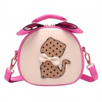 Leisure Retro Cat Cute Elegant Single Shoulder Strap Bag  Fashion Purse Lovely Shoulder Bag,Rose Red
