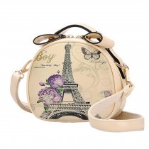 Simpl Leisure Elegant Single Shoulder Strap Bag Retro  Round Small Bag Pu Handbag