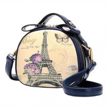 Elegant Single Shoulder Strap Bag Retro  Round Small Bag Pu Handbag Simpl Leisure