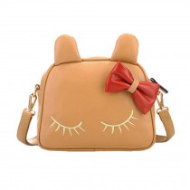 Purse Bag Single Shoulder Strap Bag friend Birthday Gift Leisure Cute  Cat bowknot Style bag, khaki