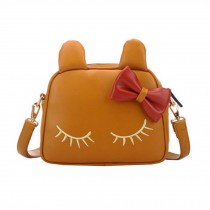 Purse Bag Single Shoulder Strap Bag friend Birthday Gift Leisure Cute  Cat bowknot Style bag, brown