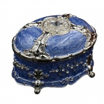 Storage Case Blue Jewelry Box Luxury Old Fashion Jewelry Case