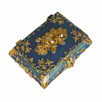 Great Ornament Blue Jewelry Holder With Mirror Jewelry Case