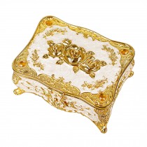 Pretty Jewelry Box Jewelry Case  With Mirror Golden Color Jewelry Holder