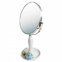 Continental Make-up Mirror 7-Inch Tabletop Two-Sided Cosmetic Mirror White/Blue