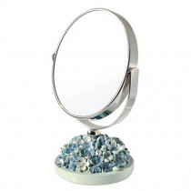 Continental Make-up Mirror 5-Inch Tabletop Two-Sided Cosmetic Mirror Blue