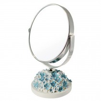 Continental Make-up Mirror 5-Inch Tabletop Two-Sided Cosmetic Mirror White/Blue