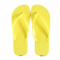 Unisex Casual Flip-flops Beach Slippers Anti-Slip House Slipper Lemon Yellow