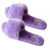 Pairs Womens Indoor Comfortable Soft Cotton Female Plush House Slipper Purple