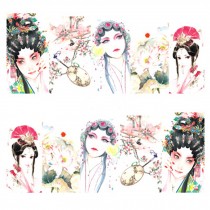 3 Sheet Nail Art Sticker Nail Decal Full Nail Wrap Art Chinese Peking Opera (B )