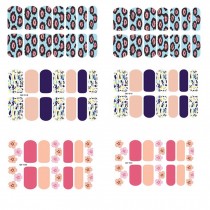 [6 Sheet]Nail Art Sticker Nail Decal Full Nail Wrap Nail Art Tattoo-Pattern A