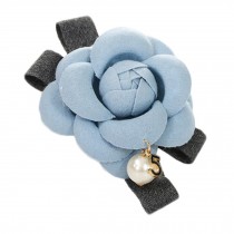 Hair Clips Sky Blue Summer Camellia Barettes Handmade Elegant Special Flower