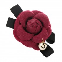 Hair Clips Camellia Barettes for Summer Date Wine Red Elegant Flower