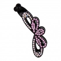 Womens Small Crystal Hair Clips Claw Clip Hair Accessories, Pink