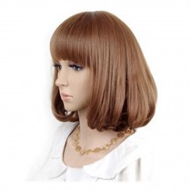 High Quality Fashion Sweet Lady Wig Short Hair Natural Bob Linen +Wig Cap+Comb