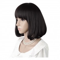 High Quality Fashion Sweet Lady Wig Short Hair Natural Bob Black +Wig Cap+Comb