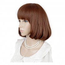 High Quality Fashion Sweet Lady Wig Short Hair Natural Bob Orange +Wig Cap+Comb