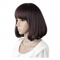 High Quality Fashion Sweet Lady Wig Short Hair Natural Bob Chestnut+Wig Cap+Comb