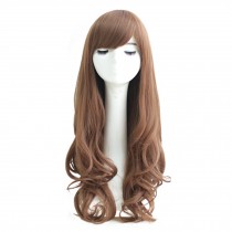 Linen Long Curly Wavy Glamour Hair Wig Fashion Bob + Wig Cap + Wig Comb